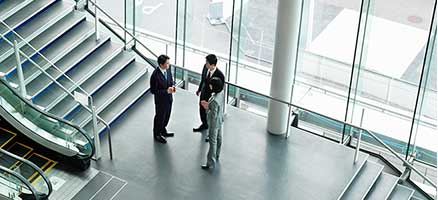 a person standing in front of a building